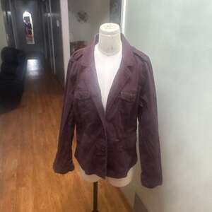 Sonoma Lifestyle Women's Plum Purple Cotton Utility Cargo Jacket Size L